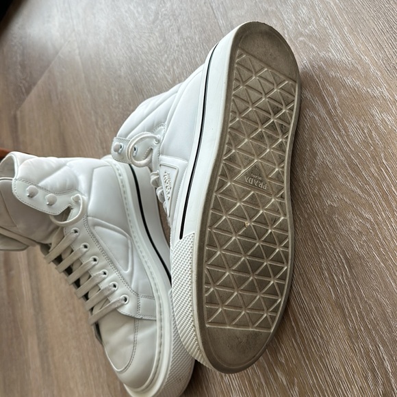 PRADA - white high-top sneaker - Picture 8 of 8